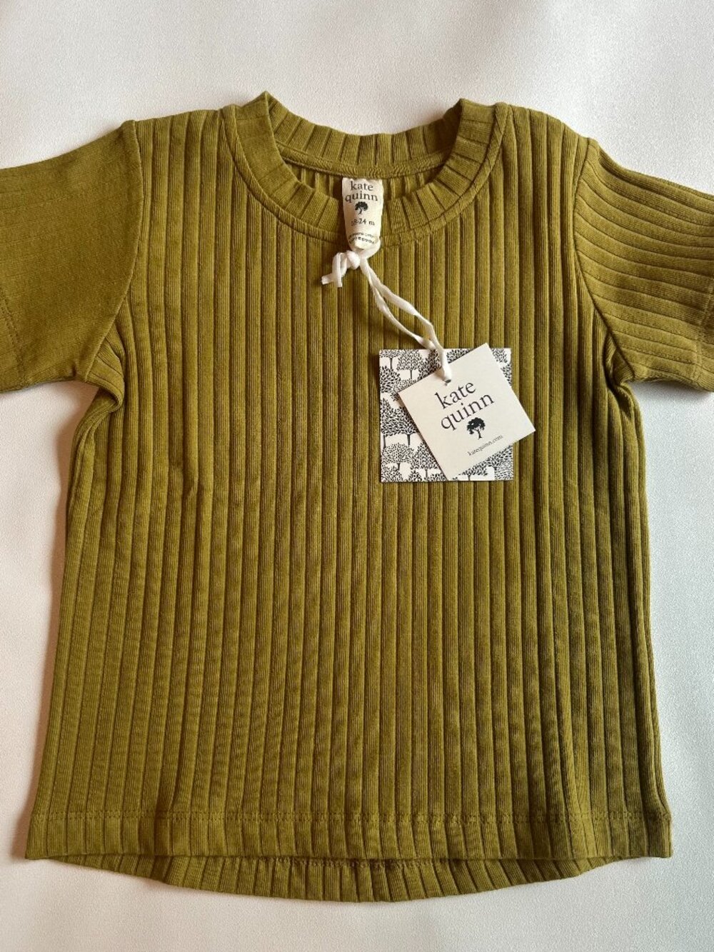 NWT Kate Quinn 18-24M Deep Flaxen Essential Boxy Tee Organic Cotton
